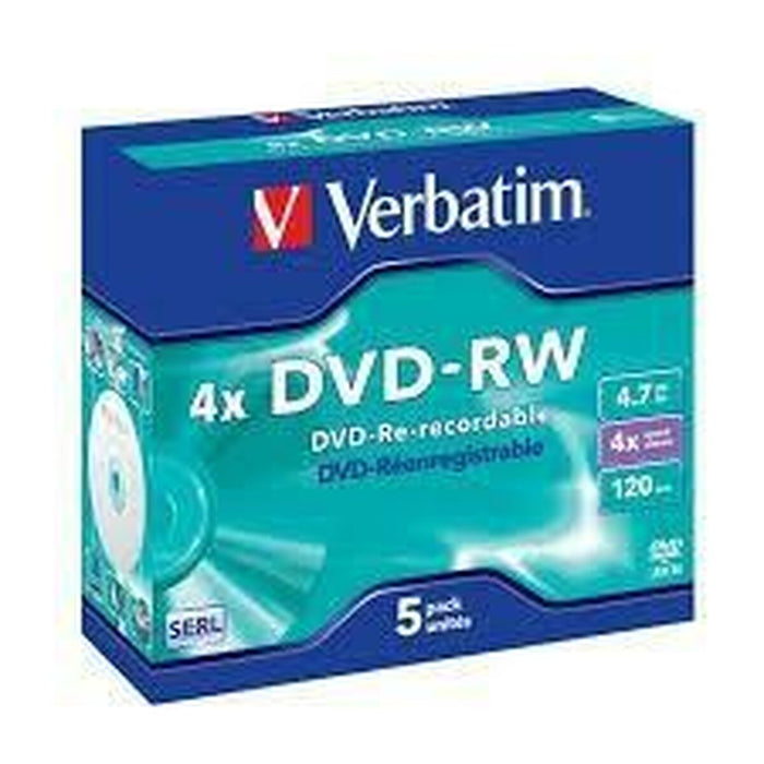 DVD-RW Verbatim 5 Stuks Zwart 4,7 GB 4x (5 Stuks)