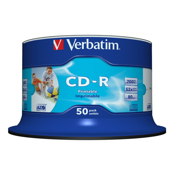 CD-R Verbatim AZO Wide Inkjet Printable 50 Stuks (50 Stuks)