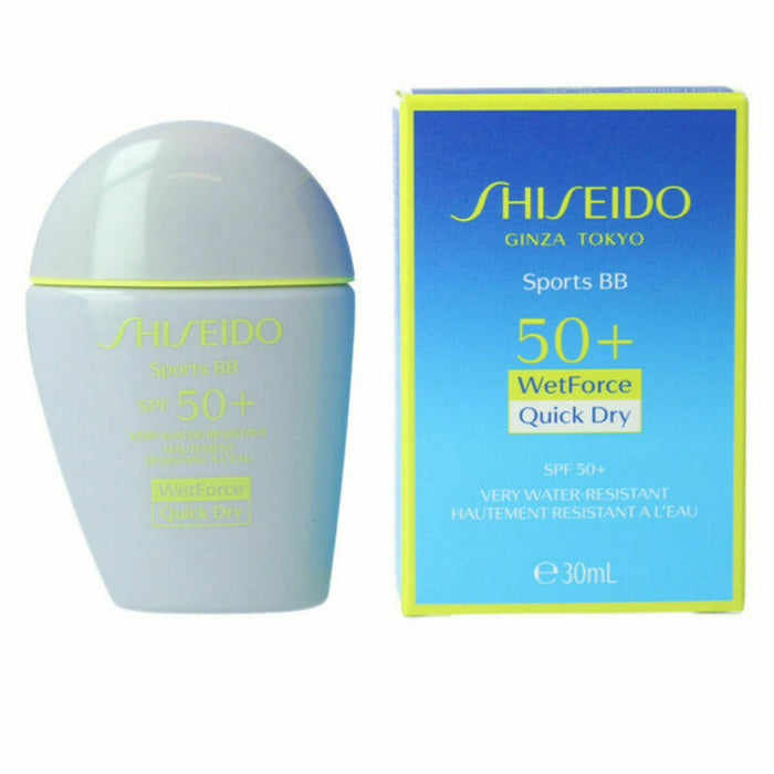 Hydraterende Crème met Kleur Shiseido Sports BB SPF50+ Very Dark