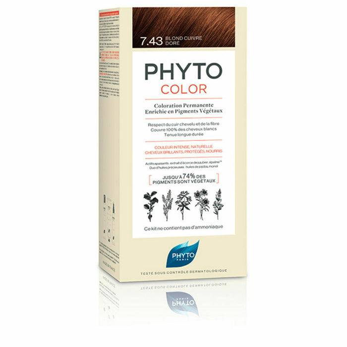 Permanente kleur Phyto Paris Phytocolor 7.43-rubio dorado cobrizo Geen ammoniak