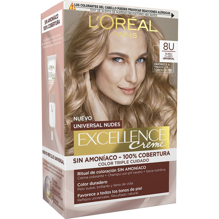 Permanente Kleur L'Oréal Paris Excellence Nº 8.0-rubio claro