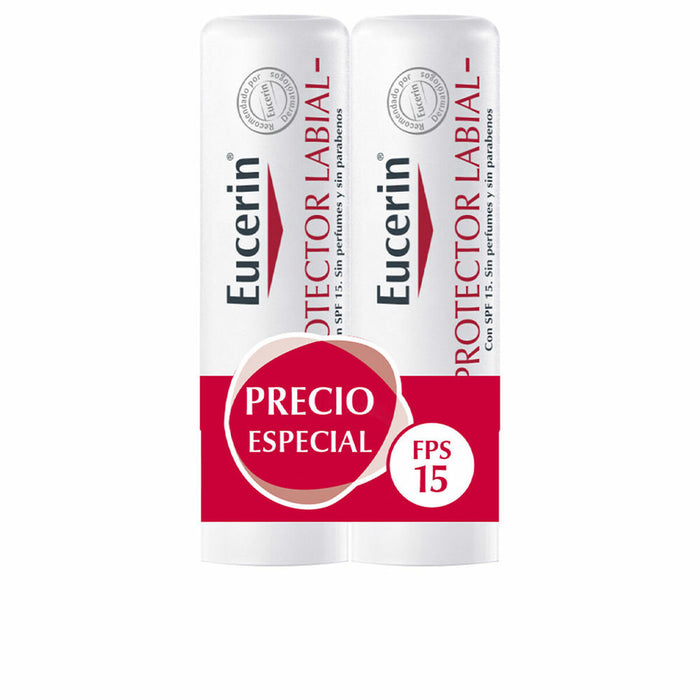 Lippenbalsem Eucerin Protector Labial Lote 2 Stuks Spf 15 Pack 4,8 g