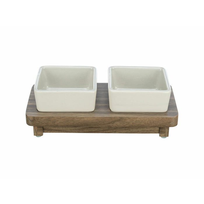 Voerbak voor honden Trixie CityStyle Bruin Grijs Ø 10 cm 2 x 200 ml 24 x 4 x 12 cm