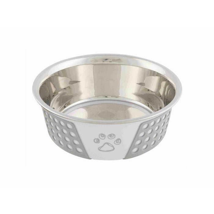 Voerbak voor honden Trixie Wit Grijs Siliconen Roestvrij staal 750 ml