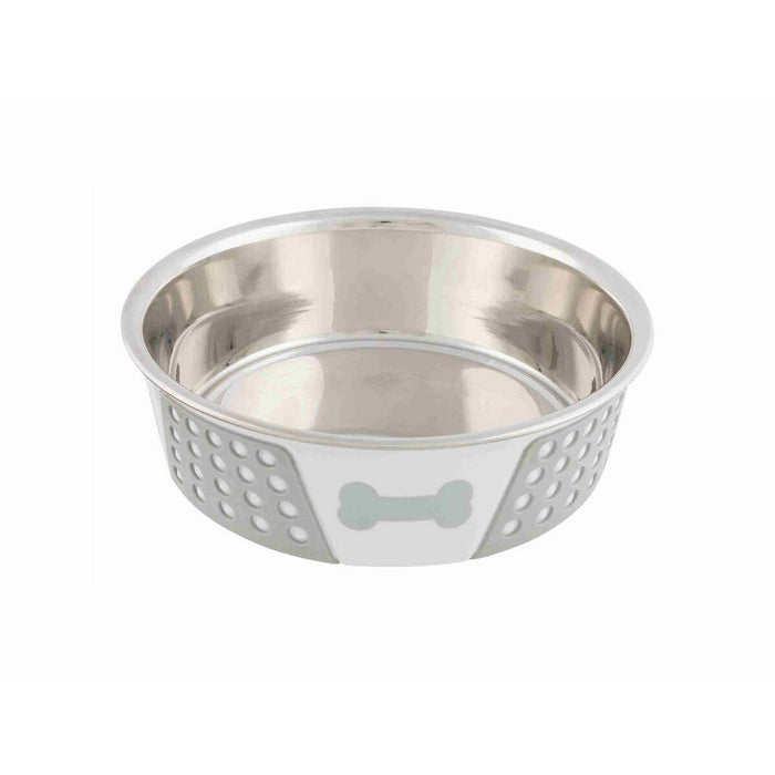 Voerbak voor honden Trixie Wit Grijs Siliconen Roestvrij staal 1,4 L