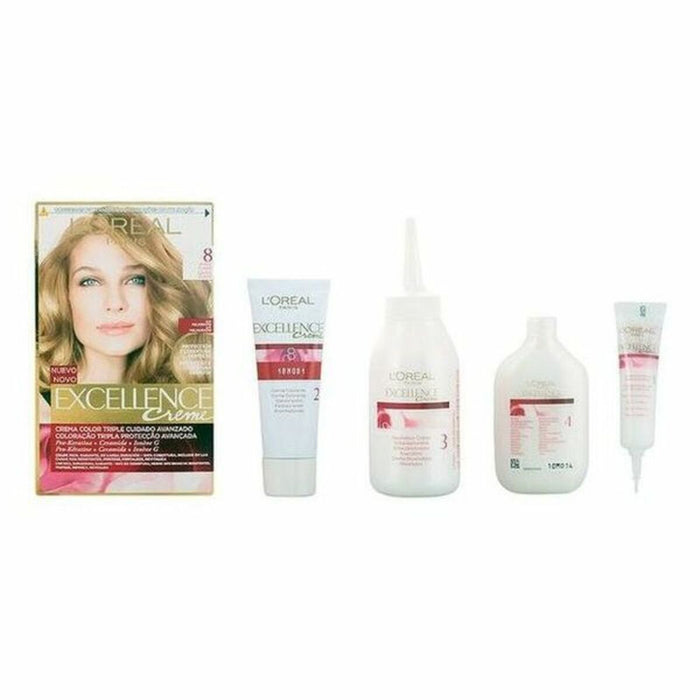 Permanente Kleur Excellence L'Oreal Make Up Excellence Nº 9.0-rubio muy claro Nº 8.0-rubio claro 192 ml