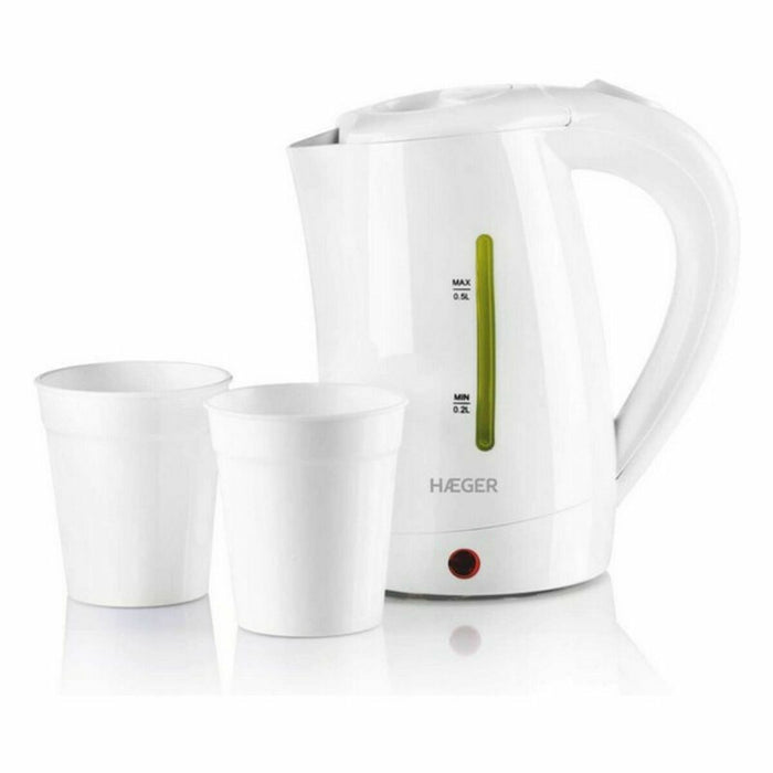 Waterkoker Haeger 	EK-10W.015A- Wit 1100 W Plastic 500 ml