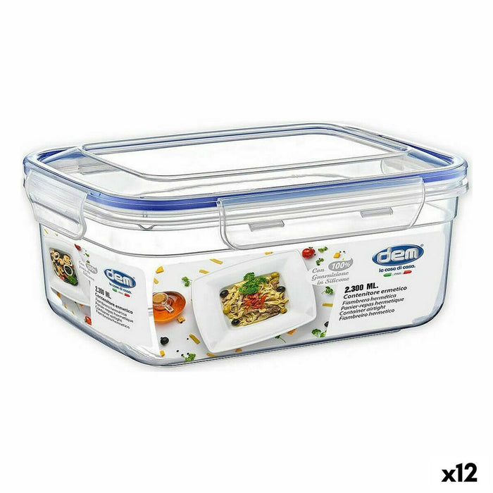 Hermetische Lunchtrommel Dem Rechthoekig 2,3 L 24 x 18 x 10 cm (12 Stuks)