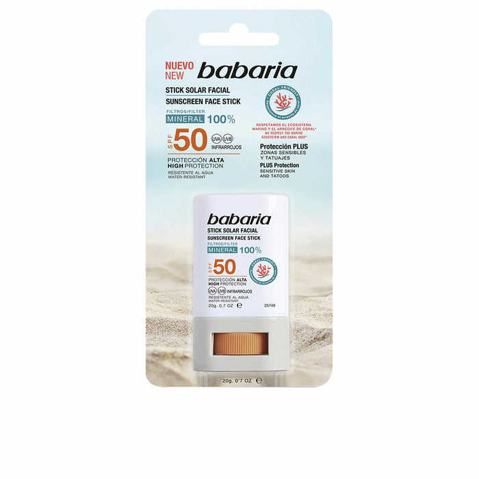 Gezichtszonnecrème Babaria Solar Stick Facial Spf 50 20 g