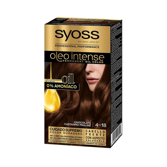 Permanente Kleur   Syoss Olio Intense Geen ammoniak Nº 4,18 Chocolade