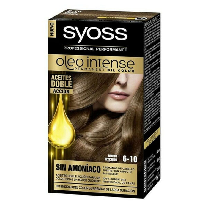 Permanente Kleur   Syoss Olio Intense Geen ammoniak Nº 6,10 Donkerblond