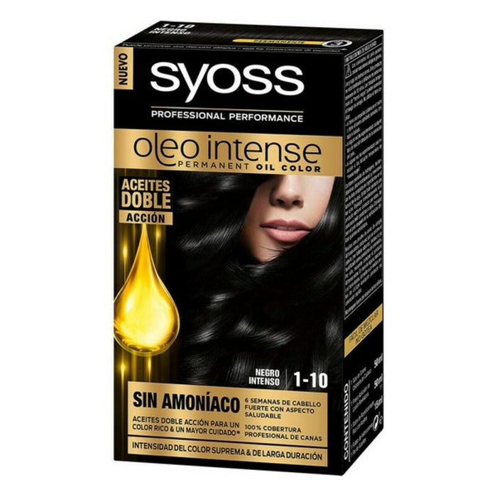 Permanente Kleur   Syoss Olio Intense Geen ammoniak Nº 1,10 Zwart Intense