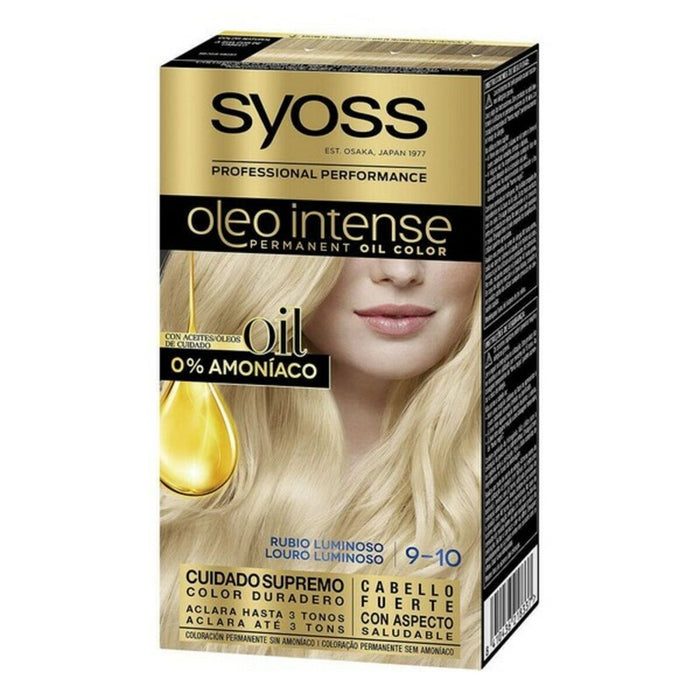 Permanente Kleur   Syoss Olio Intense Geen ammoniak Nº 9,10 Lichtgevend Blond