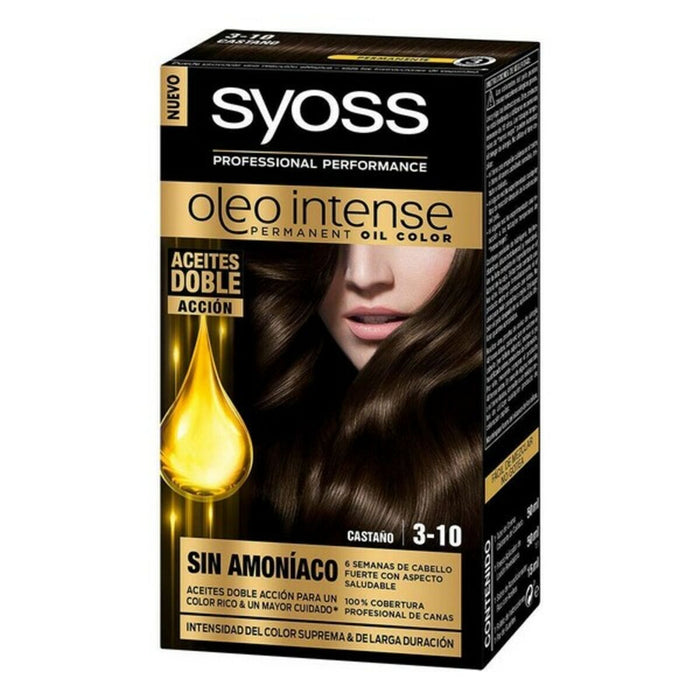 Permanente Kleur   Syoss Olio Intense Geen ammoniak Nº 3,10 Bruin