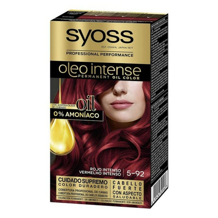 Permanente Kleur   Syoss Olio Intense Geen ammoniak Nº 5,92 Intens Rood