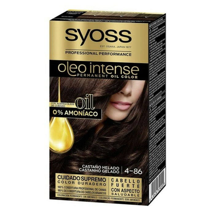 Permanente Kleur   Syoss Olio Intense Geen ammoniak Nº 4,86 Bevroren kastanje