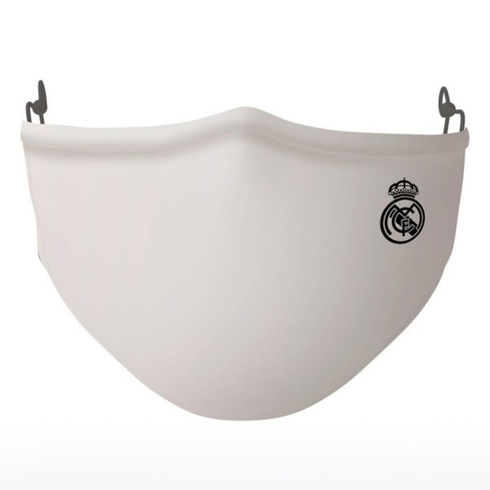 Hygiënisch en herbruikbaar gezichtsmasker gemaakt van stof Real Madrid C.F. SF430915 Wit