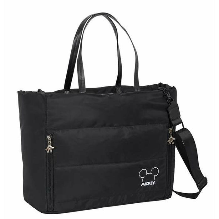 Tas met laptopvak Mickey Mouse Teen Mood Zwart 40 x 31 x 17 cm Gestoffeerd