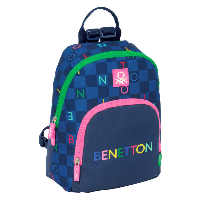 Rugzak Benetton Damero Marineblauw 25 x 30 x 13 cm