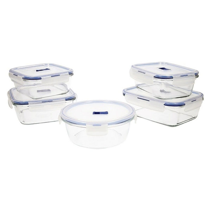 Set Lunchboxen Luminarc Pure Box Active (5 pcs) Tweekleurig Glas 43 x 32 x 18 cm (5 Stuks)