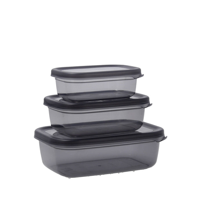 Set Lunchboxen Quid City Grijs Plastic Rechthoekig 3 Onderdelen
