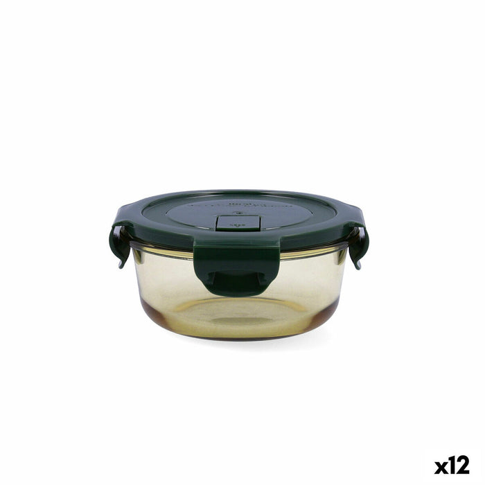 Hermetische Lunchtrommel Bidasoa Infinity Rond 390 ml Geel Glas (12 Stuks)
