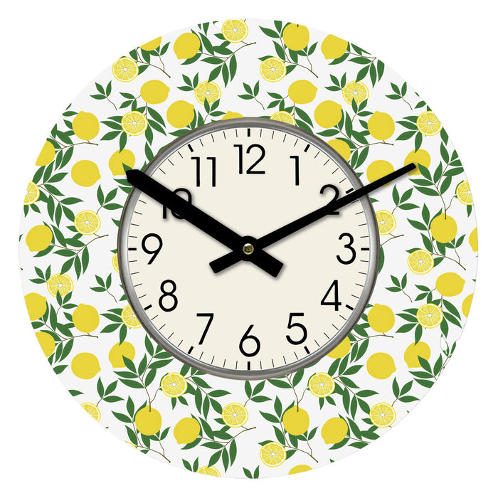 Wall Clock Versa Wood Lemon 4 x 30 x 30 cm