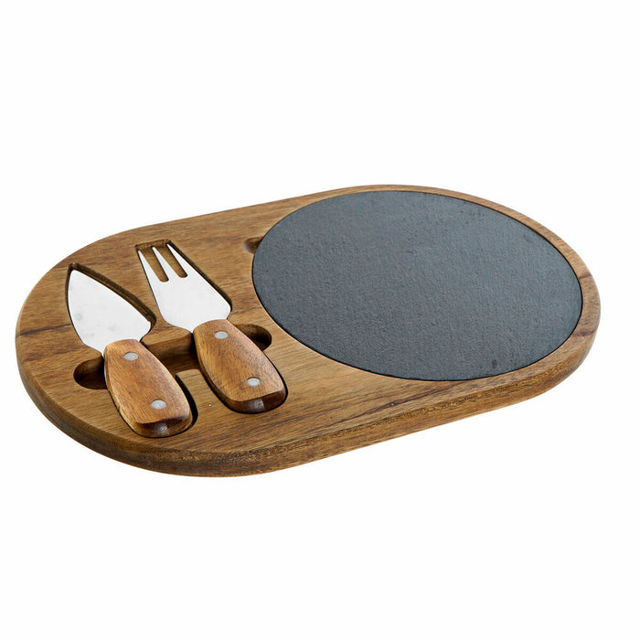 Snijplank DKD Home Decor Roestvrij staal Raad van bestuur Acacia (32 x 20 x 1.5 cm) (4 x 15 x 1,5 cm) (3 pcs)