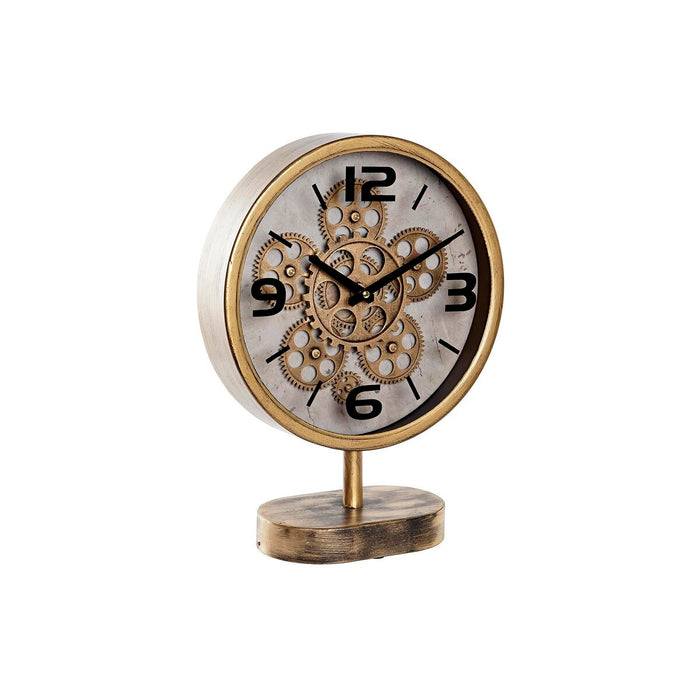 Tafelklok DKD Home Decor Gouden Versnellingen