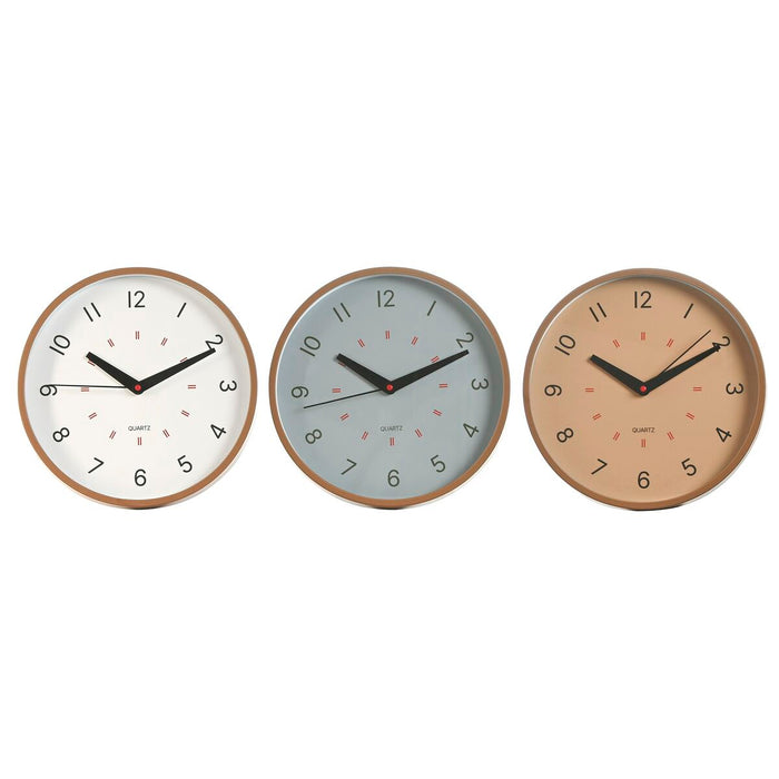 Muurklok Home ESPRIT Wit Beige Grijs PVC 30 x 4 x 30 cm (3 Stuks)
