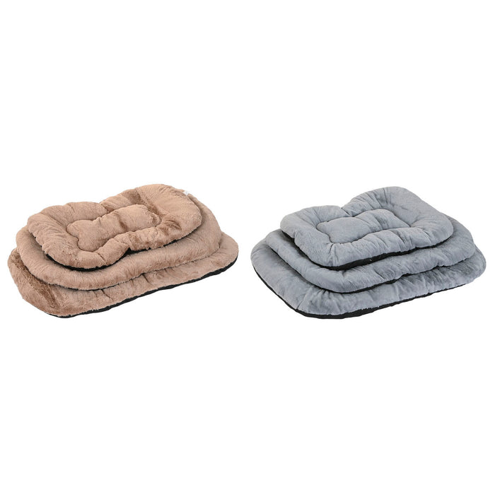 Hondenbed Home ESPRIT Bruin Grijs Kameel Lichtgrijs Donker grijs 90 X 63 X 10 CM 2 Stuks