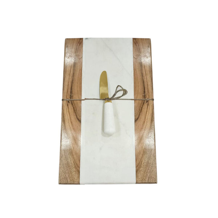 Snijplank Home ESPRIT Wit Natuurlijk 38 X 23 X 2 CM
