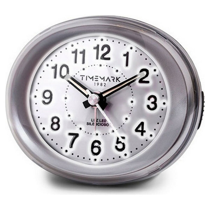 Analoge alarmklok Timemark Zilverkleurig LED Licht Stil Snooze Nachtmodus 9 x 9 x 5,5 cm (9 x 9 x 5,5 cm)