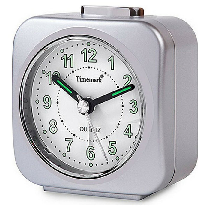 Analoge alarmklok Timemark Zilverkleurig Stil met geluid Nachtmodus