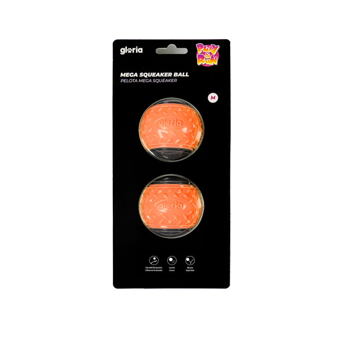 Huisdierenbal Gloria PLAY AND RUN Oranje TPR M 6,35 cm 2 Stuks
