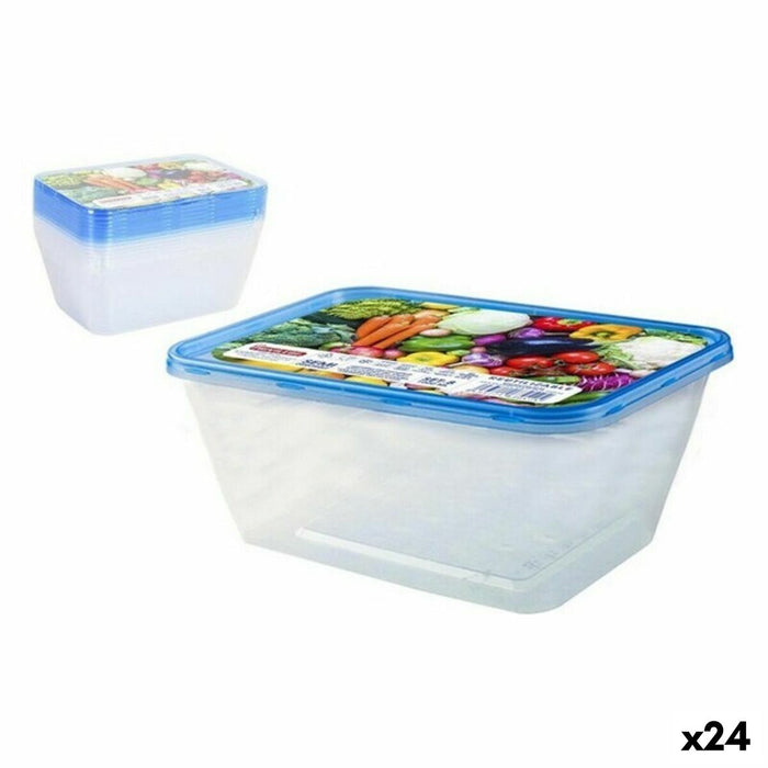 Set 8 Lunchboxen Privilege 1L Rechthoekig 17,5 x 12 x 7 cm (24 Stuks)