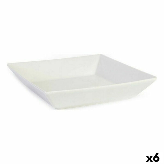 Saladekom La Mediterránea Elite Wit Keramisch 21 x 21 x 4,5 cm (6 Stuks) (21 x 21 x 4,5 cm)