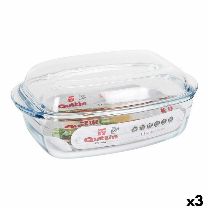Kookpot met Deksel Quttin 63096 Glas 32,8 x 19,7 x 13 cm (3L + 1,5L)