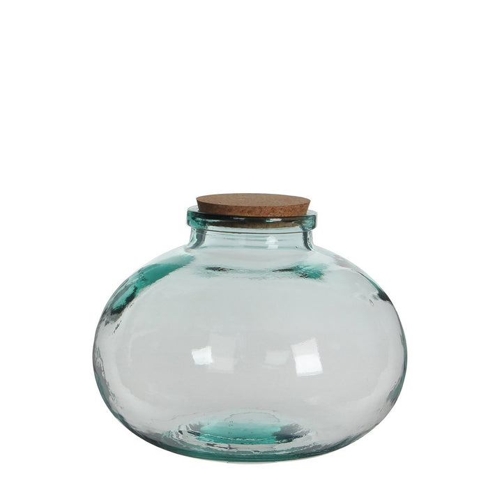 Glazen pot Mica Decorations Olly Cirkelvormig Kurk Afvoerstop Decoratief Kristal (Ø 29 x 23 cm)
