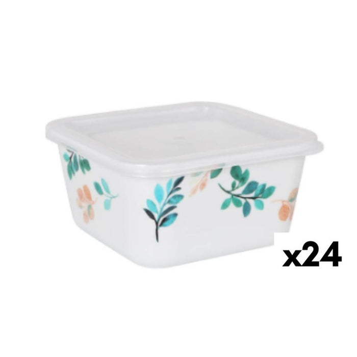 Vierkante Lunchtrommel met Deksel La Mediterránea Alba Melamine 11 x 11 x 5,5 cm (24 Stuks)