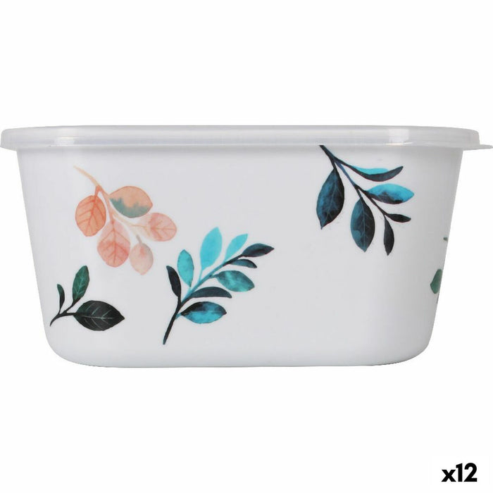 Vierkante Lunchtrommel met Deksel La Mediterránea Alba Melamine 15,5 x 15,5 x 7,5 cm (12 Stuks)