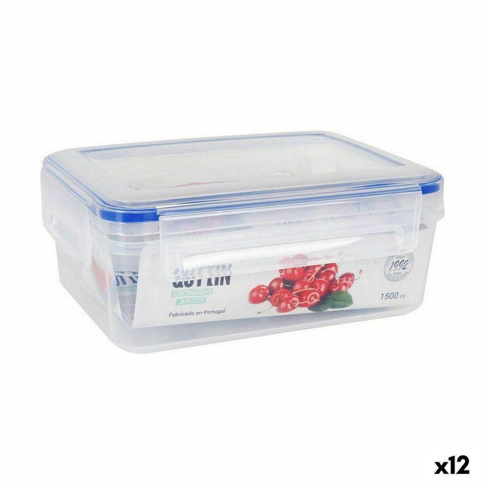 Hermetische Lunchtrommel Quttin L&F Rechthoekig 20 x 15 x 8 cm (12 Stuks)