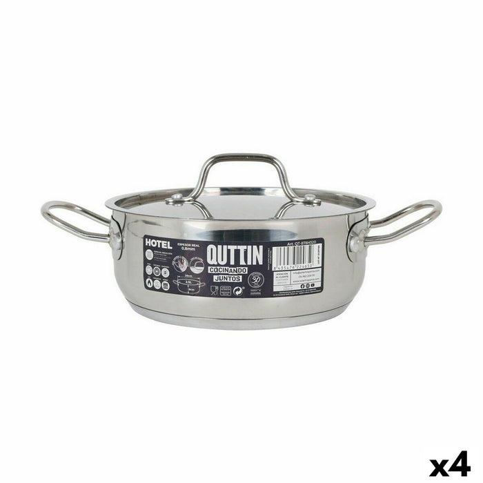 Kookpot met Deksel Quttin Hotel Staal ø 20 x 8 cm (4 Stuks)