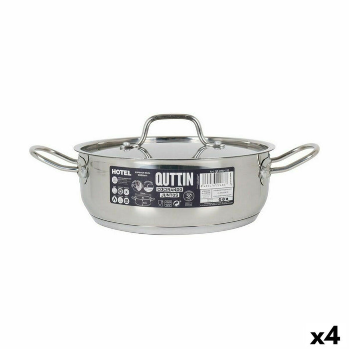 Kookpot met Deksel Quttin Hotel Staal ø 22 x 8 cm (4 Stuks)