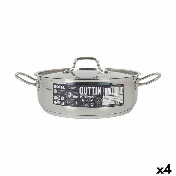 Kookpot met Deksel Quttin Hotel Staal Ø 26 x 9 cm (4 Stuks)