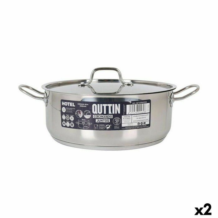 Kookpot met Deksel Quttin Hotel Staal Ø 28 x 11 cm (2 Stuks)