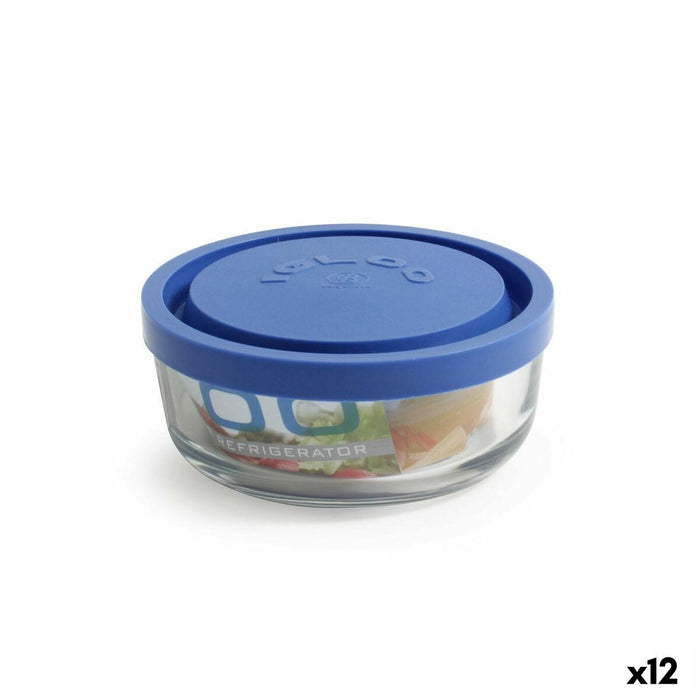 Ronde Lunchtrommel met Deksel Borgonovo Igloo Blauw 320 ml ø 11 x 5 cm (12 Stuks)
