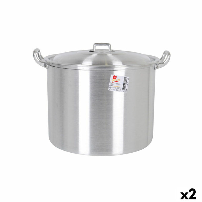 Casserolepan met deksel Aluminium 39 x 33 x 27 cm (2 Stuks)