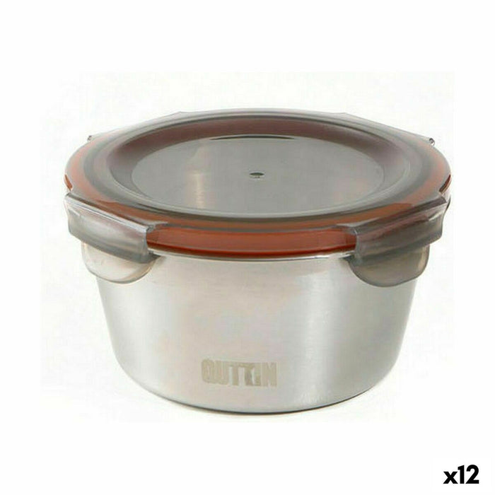 Hermetische Lunchtrommel Quttin Rond Roestvrij staal Zilverkleurig 300 ml Staal (12 Stuks)