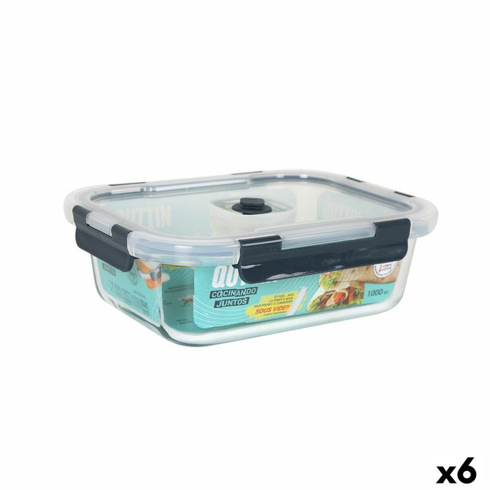 Hermetische Lunchtrommel Quttin Rechthoekig 1L 21 x 16,1 x 6,9 cm (6 Stuks)